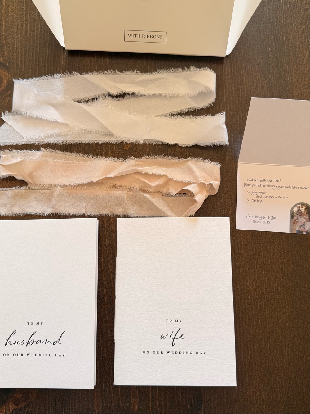 Wedding Vow Books Cards Set with Soft Ribbons NEW Husband and Wife
